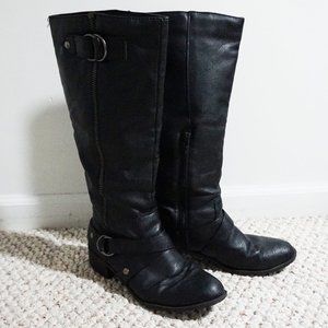 Tall Black Moto Boots